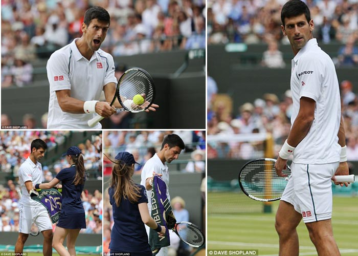 Djokovic Marahi Pemungut Bola karena Panik Hadapi Kevin Anderson